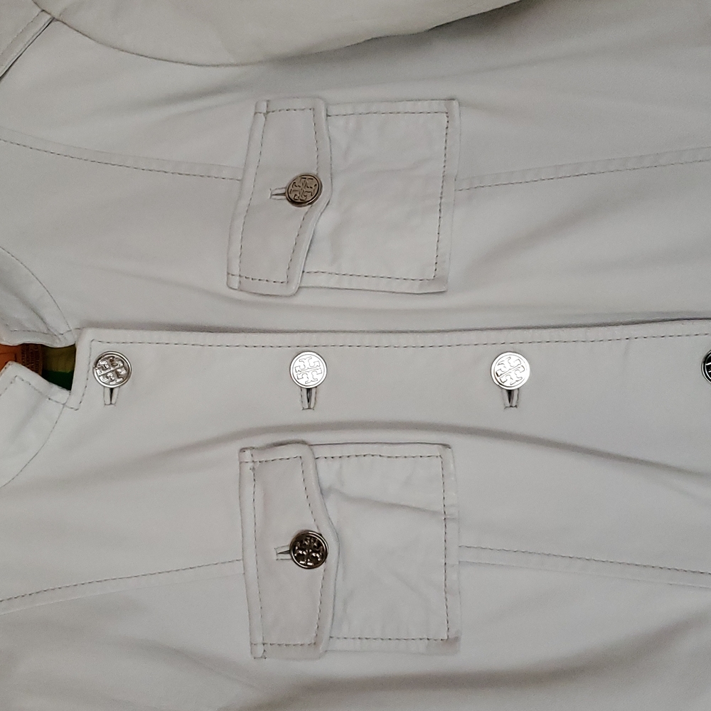 Tory Burch Winter White Sergeant Pepper Military Style Leather Jacket - Picture 4 of 16